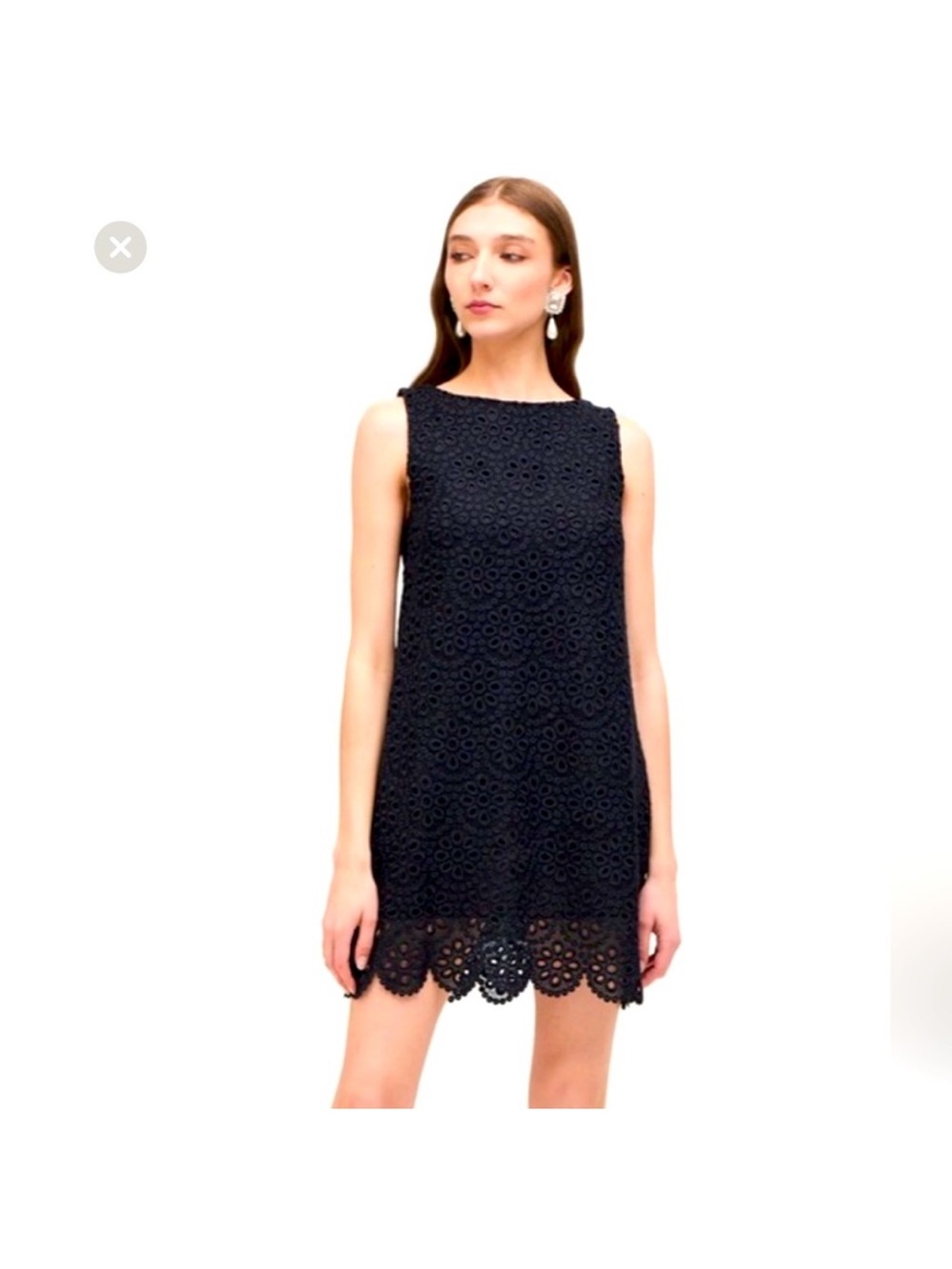 Hill House Black Scallop Lace Charlie Shift Dress